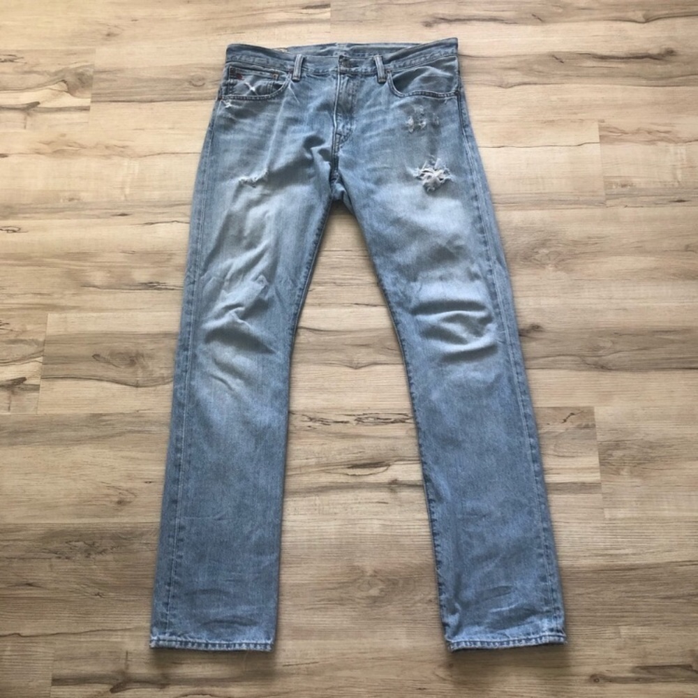 Polo Ralph Lauren Distressed Men's Light Blue Jeans